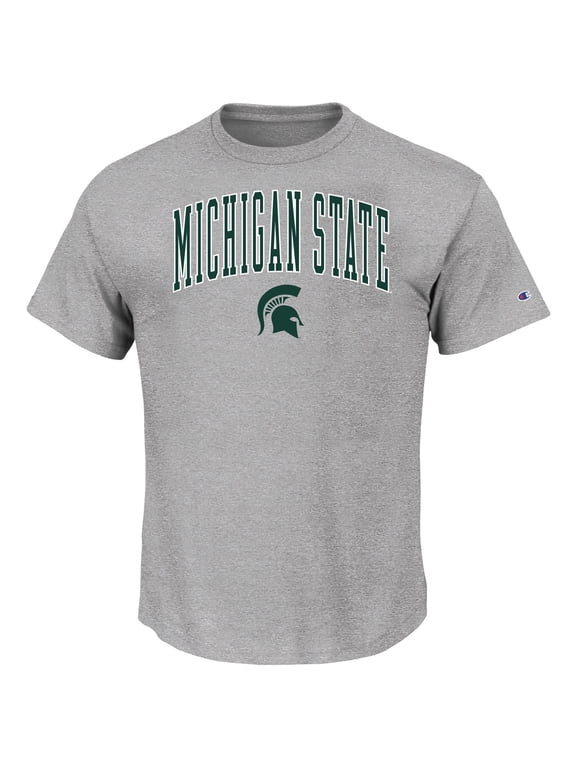 Men's Champion Heather Gray Michigan State Spartans Champion Big & Tall Team Arch Over Wordmark T-Shirt