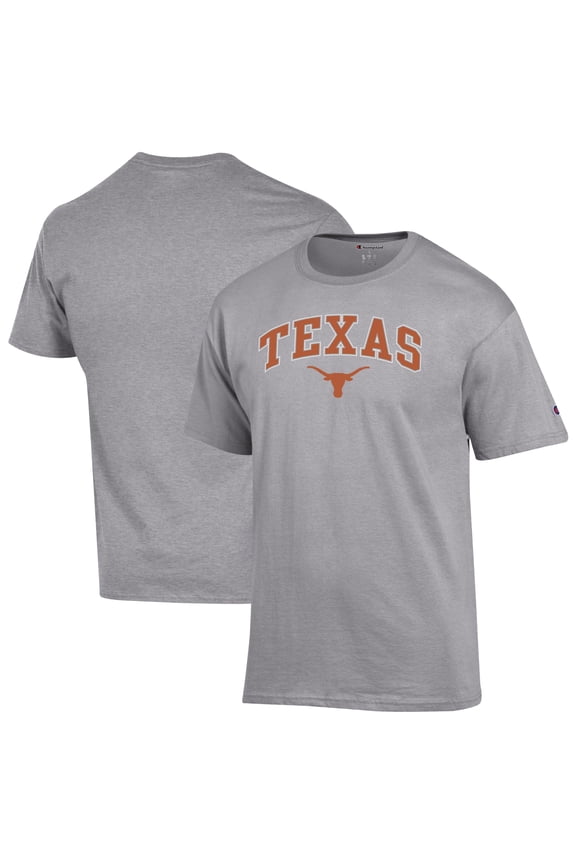 Men's-Champion Heather Gray Texas Longhorns Arch Over Logo T-Shirt