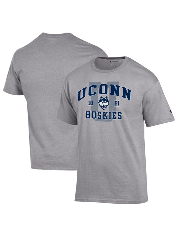 Men's Champion Heather Gray UConn Huskies Varsity T-Shirt