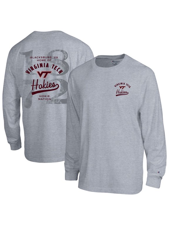Men's Champion Heather Gray Virginia Tech Hokies Laminated All-Star Long Sleeve T-Shirt