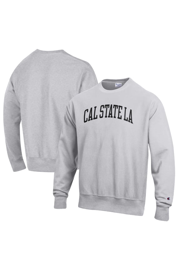 Men's Champion Heathered Gray Cal State L.A. Golden Eagles Reverse Weave Fleece Crewneck Sweatshirt