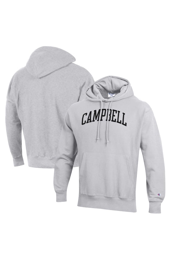Men's Champion Heathered Gray Campbell Fighting Camels Reverse Weave Fleece Pullover Hoodie