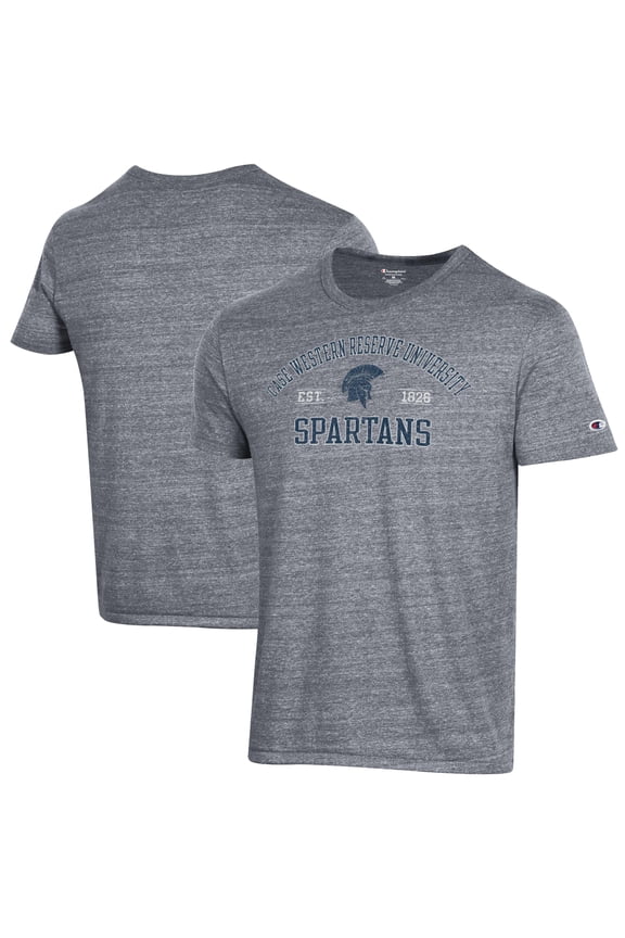 Men's Champion Heathered Gray Case Western Reserve University Ultimate Tri-Blend T-Shirt