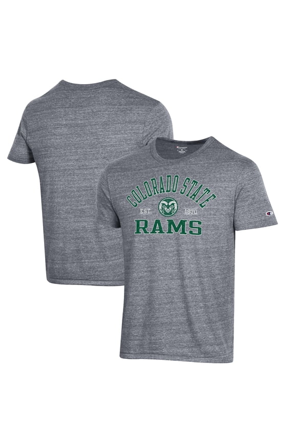 Men's Champion Heathered Gray Colorado State Rams Ultimate Tri-Blend T-Shirt