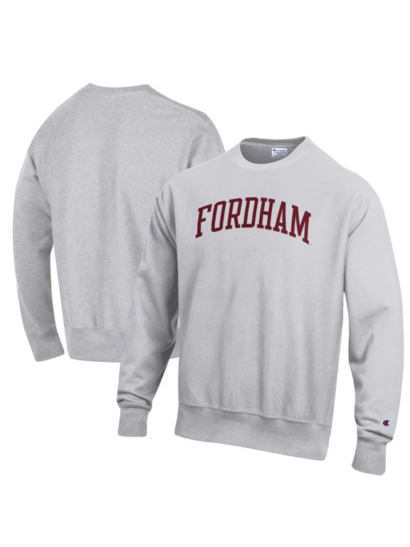 Men's Champion Heathered Gray Fordham Rams Reverse Weave Fleece Crewneck Sweatshirt