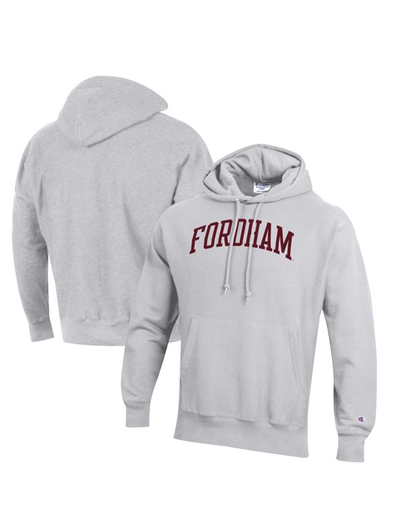 Men's Champion Heathered Gray Fordham Rams Reverse Weave Fleece Pullover Hoodie