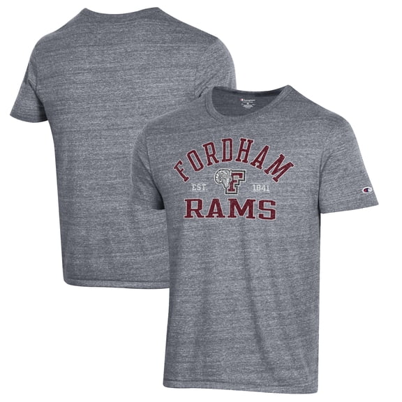 Men's Champion Heathered Gray Fordham Rams Ultimate Tri-Blend T-Shirt