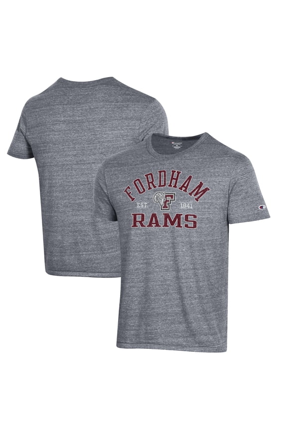 Men's Champion Heathered Gray Fordham Rams Ultimate Tri-Blend T-Shirt