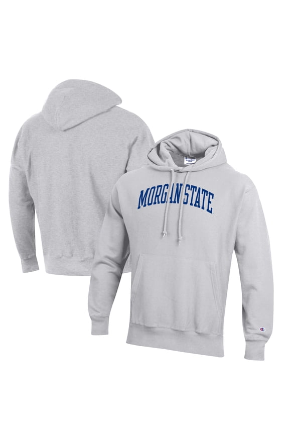 Men's Champion Heathered Gray Morgan State Bears Reverse Weave Fleece Pullover Hoodie