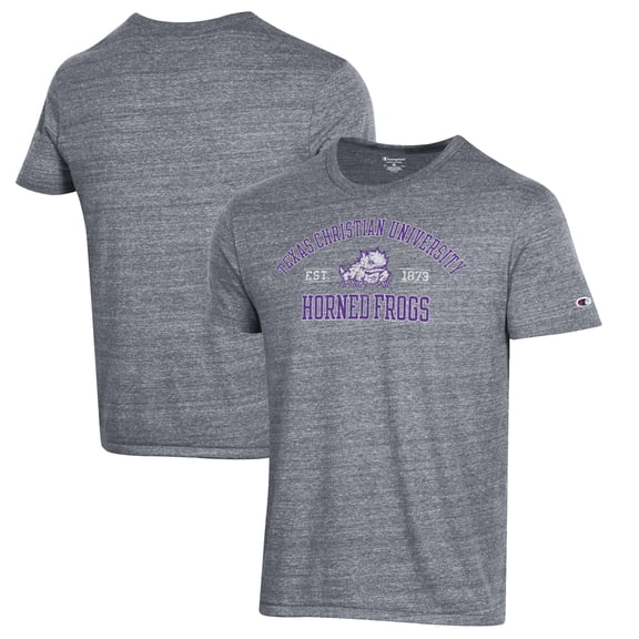 Men's Champion Heathered Gray TCU Horned Frogs Ultimate Tri-Blend T-Shirt