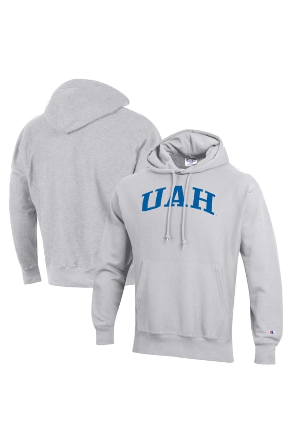 Men's Champion Heathered Gray UAH Chargers Reverse Weave Fleece Pullover Hoodie