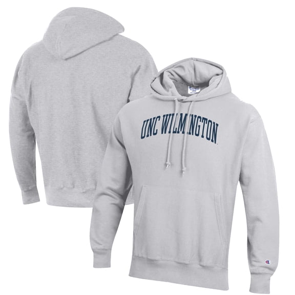 Men's Champion Heathered Gray UNC Wilmington Seahawks Reverse Weave Fleece Pullover Hoodie