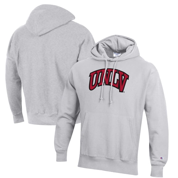 Men's Champion Heathered Gray UNLV Rebels Reverse Weave Fleece Pullover Hoodie