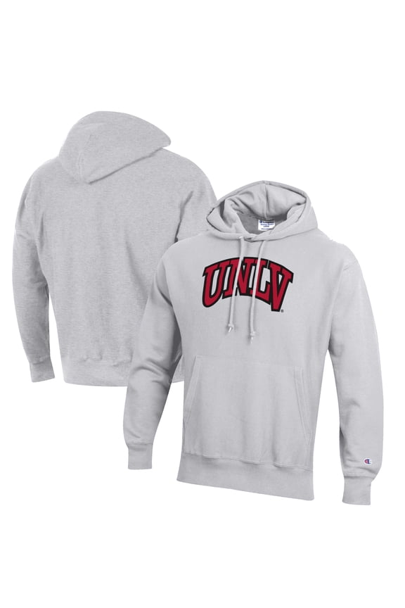 Men's Champion Heathered Gray UNLV Rebels Reverse Weave Fleece Pullover Hoodie