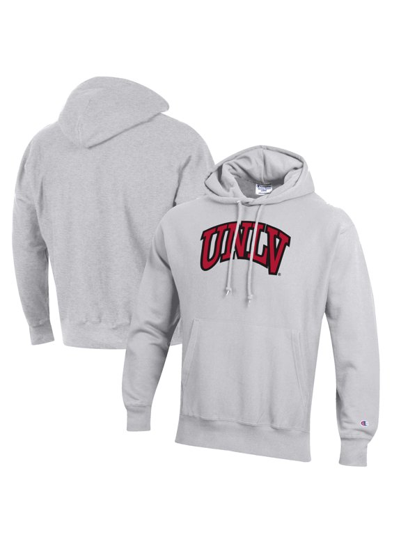 Men's Champion Heathered Gray UNLV Rebels Reverse Weave Fleece Pullover Hoodie