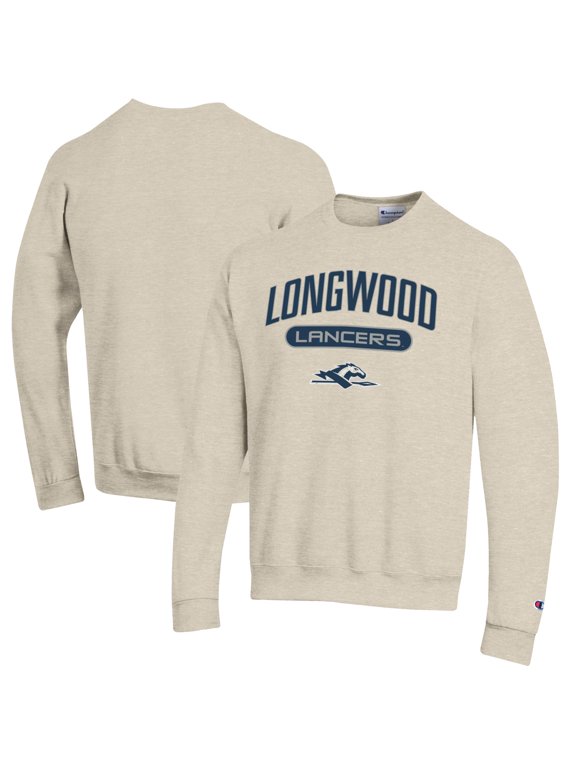 Men's Champion Oatmeal Longwood Lancers Powerblend Sweatshirt