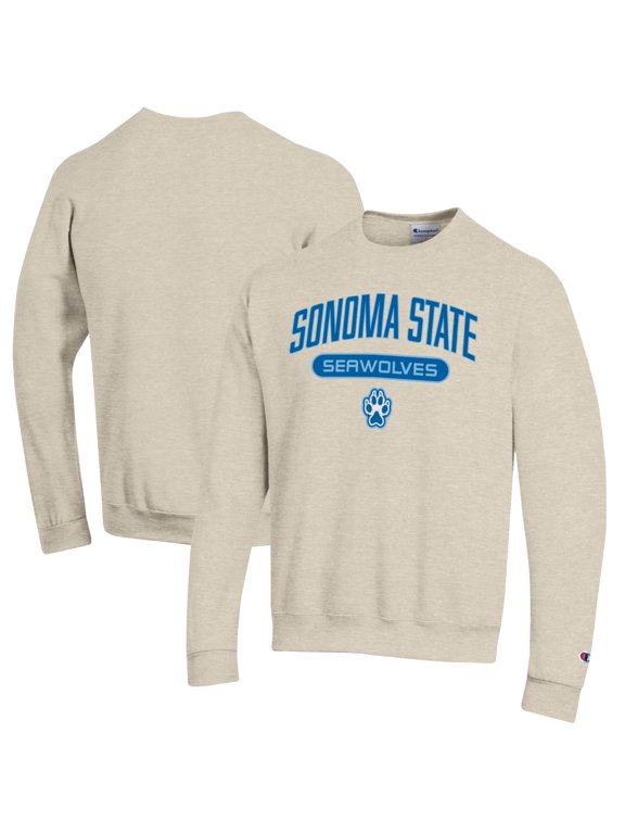 Men's Champion Oatmeal Sonoma State Seawolves Powerblend Sweatshirt