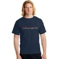 thumbnail image 1 of Men's Champion Jersey Tee, Split Script Logo Navy S, 1 of 4