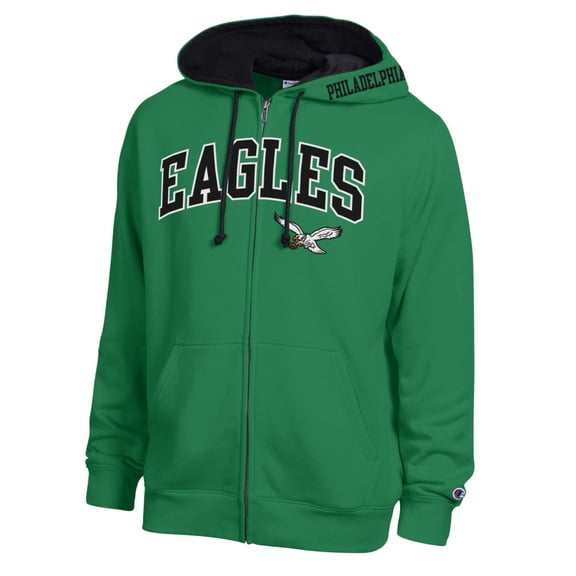 Men's Champion Kelly Green/Black Philadelphia Eagles Full-Zip Hoodie