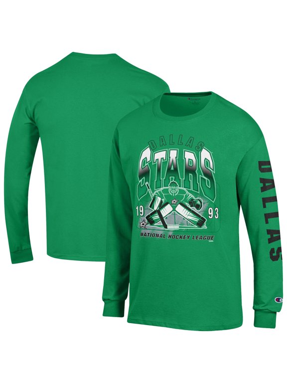 Men's Champion Kelly Green Dallas Stars Long Sleeve Jersey T-Shirt