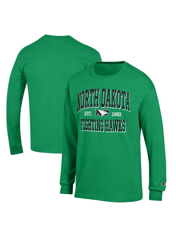 Men's Champion Kelly Green North Dakota Jersey Est. Date Long Sleeve T-Shirt