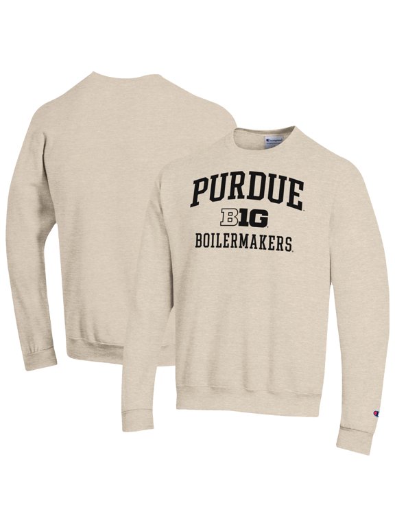 Men's Champion Khaki Purdue Boilermakers Big Ten Powerblend Pullover Sweatshirt
