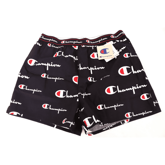 Men's Champion Life C Logo Stretch Woven Boxer 1-Pair Black L