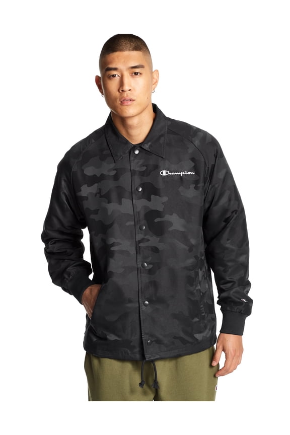 Men's Champion Life Camo Coaches Jacket, Block Arch Logo