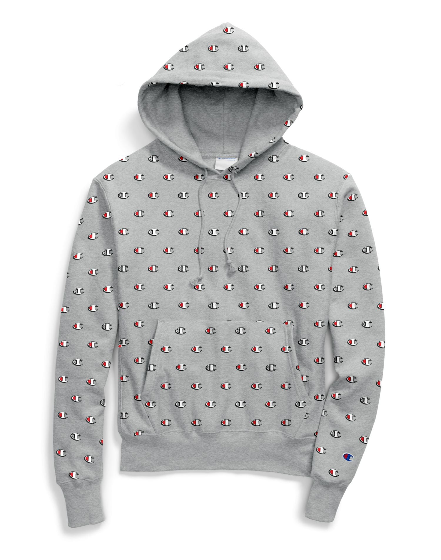 Men's Champion Life Reverse Weave Hoodie, All Over Logo C Spaced