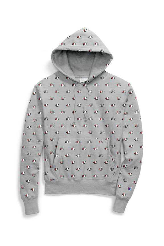 Men's Champion Life Reverse Weave Hoodie, All Over Logo C Spaced