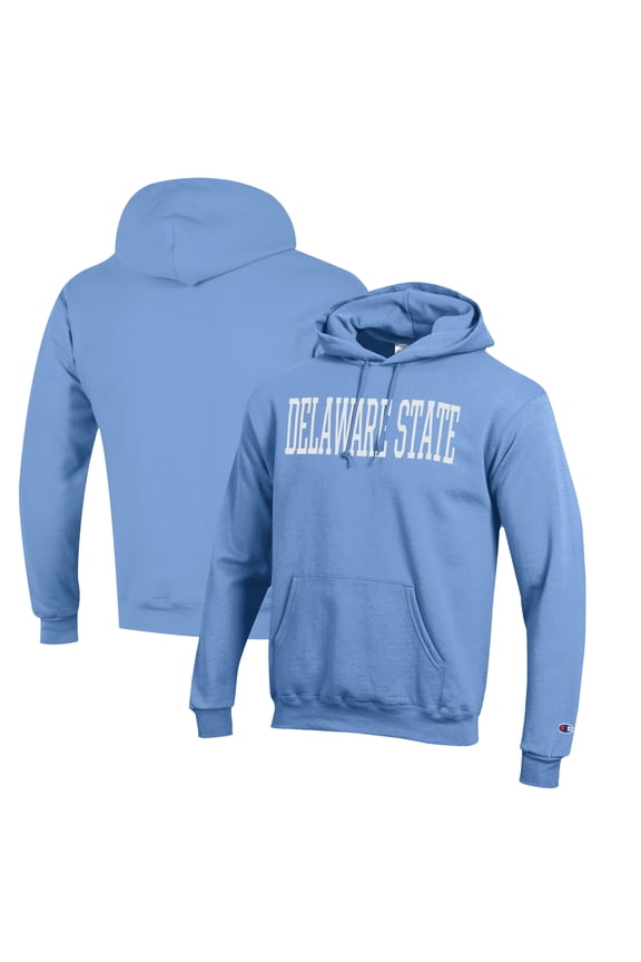 Men's Champion Light Blue Delaware State Hornets Eco Powerblend Pullover Hoodie