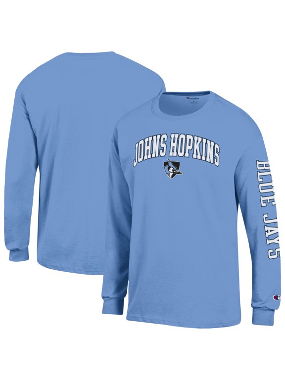 Men's Champion Light Blue Johns Hopkins Blue Jays Arch Logo Long Sleeve T-Shirt