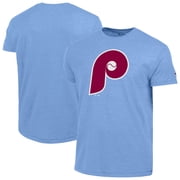 Mens Champion Light Blue Philadelphia Phillies Cooperstown Logo Tri-Blend T-Shirt