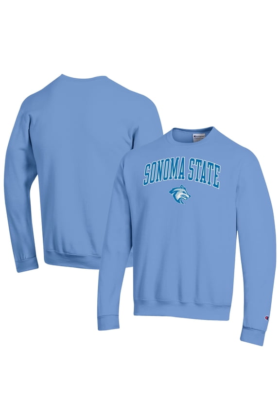 Men's Champion Light Blue Sonoma State Seawolves  Campus Eco Powerblend Sweatshirt