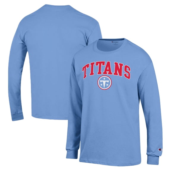 Men's Champion Light Blue Tennessee Titans Arch Over Logo Long Sleeve T-Shirt