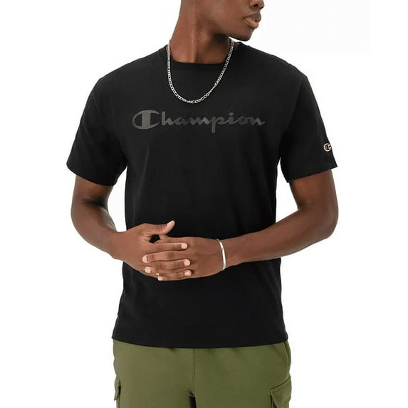 Men's Champion® Logo Tee Color: Black Size: L