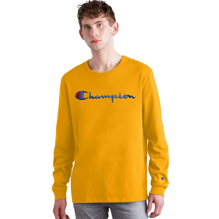 Yellow champion long 2025 sleeve shirt