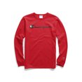 thumbnail image 1 of Men's Champion Long-Sleeve Tee, Script Logo Team Red Scarlet S, 1 of 4