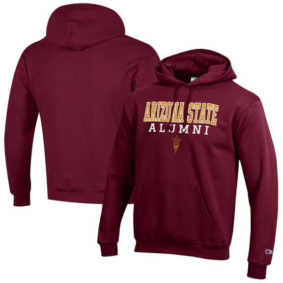 Men's Champion Maroon Arizona State Sun Devils Alumni Logo Stack Pullover Hoodie