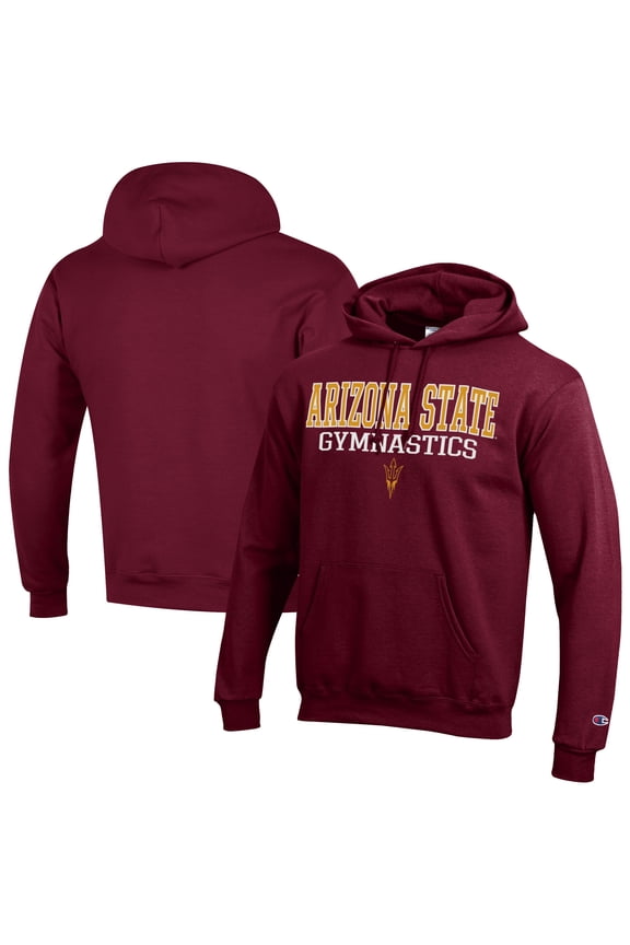 Men's Champion Maroon Arizona State Sun Devils Gymnastics Stack Powerblend Pullover Hoodie