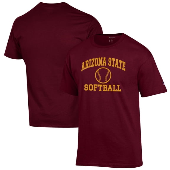 Men's Champion Maroon Arizona State Sun Devils Softball Icon T-Shirt