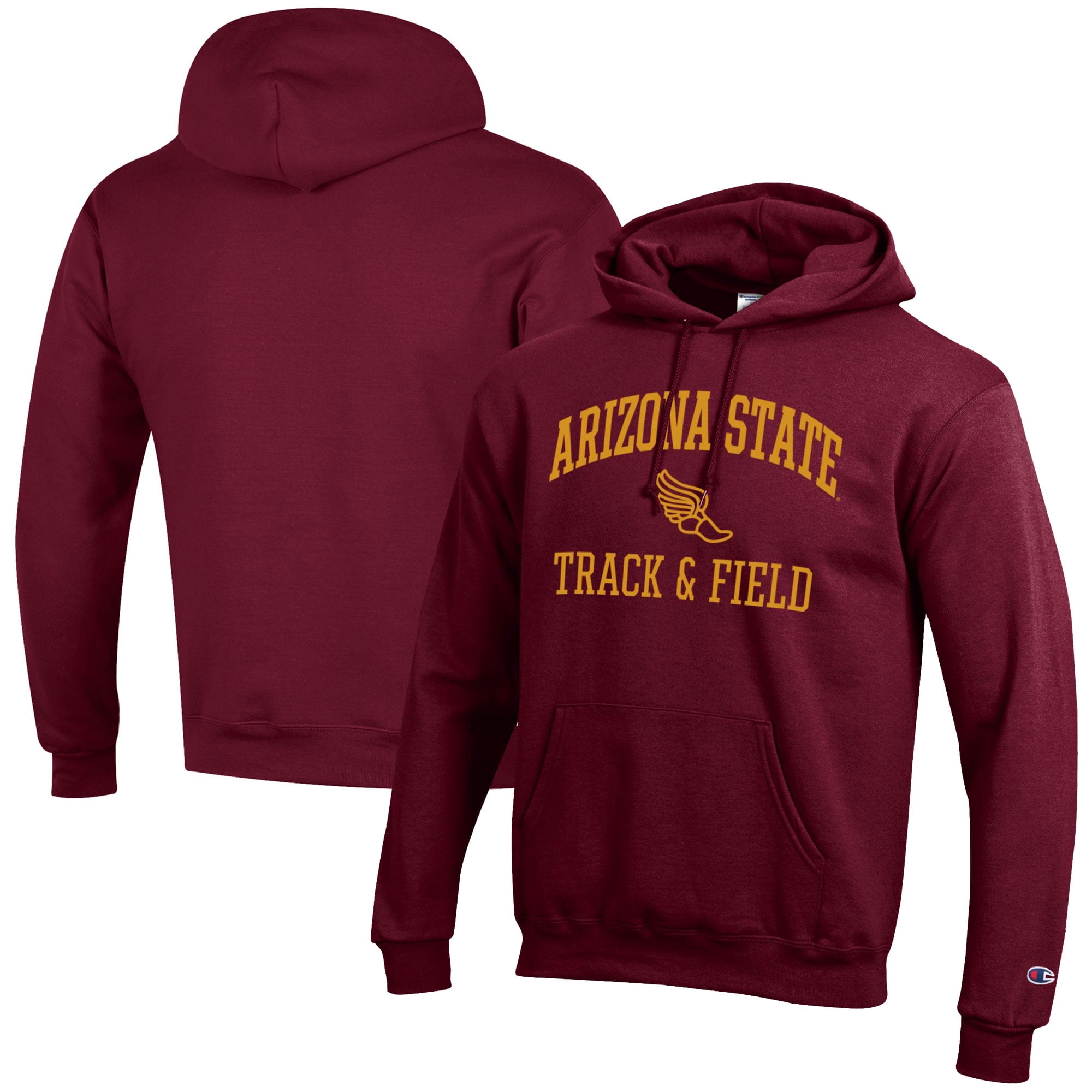 Men's Champion  Maroon Arizona State Sun Devils Track & Field Icon Powerblend Pullover Hoodie