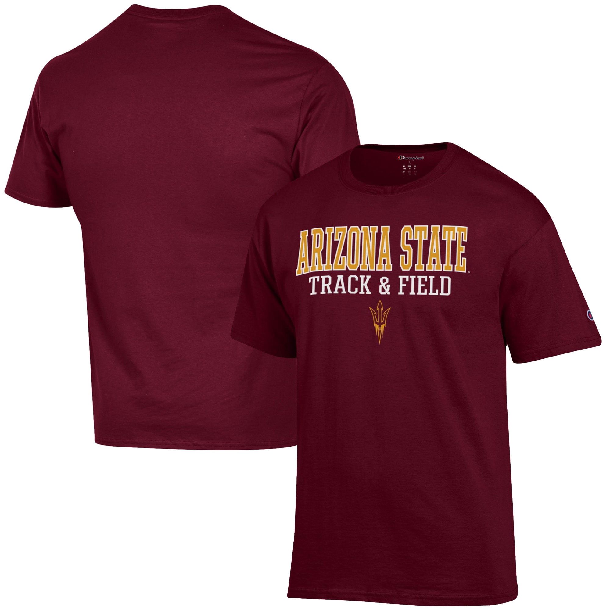 Men's Champion  Maroon Arizona State Sun Devils Track & Field Stack T-Shirt