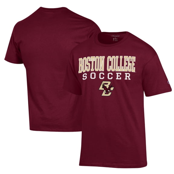 Men's Champion Maroon Boston College Eagles Soccer Stack Logo Powerblend T-Shirt