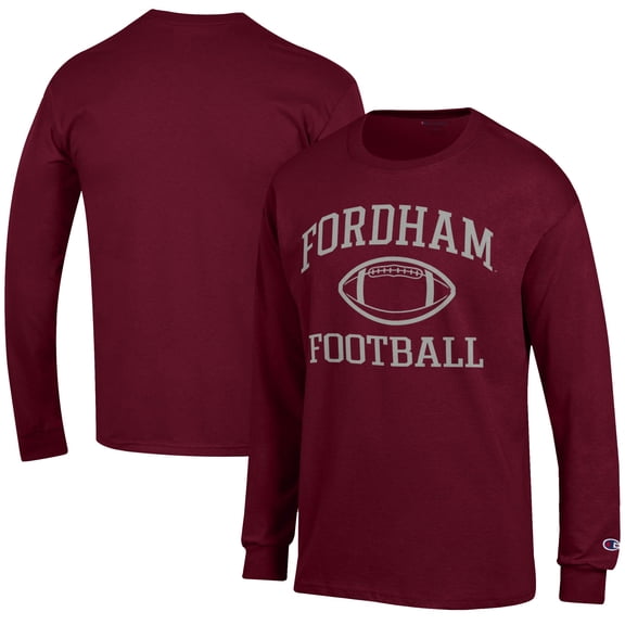 Men's Champion  Maroon Fordham Rams Football Jersey Long Sleeve T-Shirt