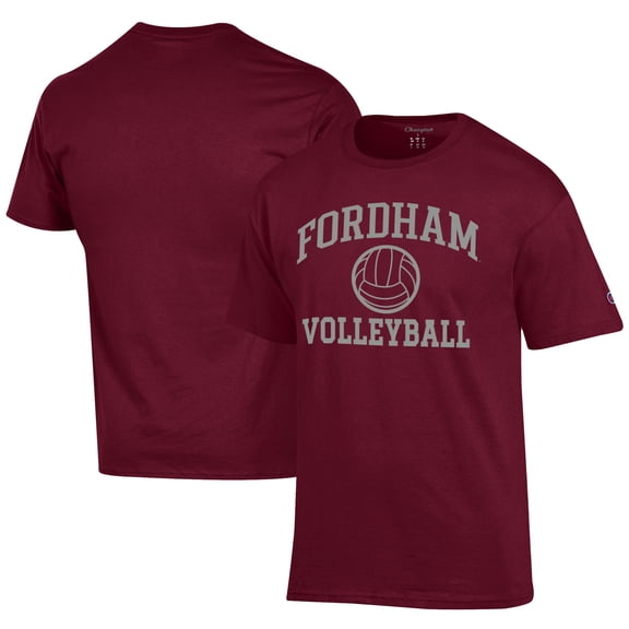 Men's Champion  Maroon Fordham Rams Icon Logo Volleyball Jersey T-Shirt