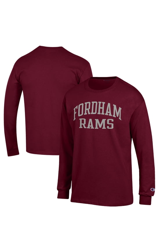 Men's Champion Maroon Fordham Rams Jersey Long Sleeve T-Shirt