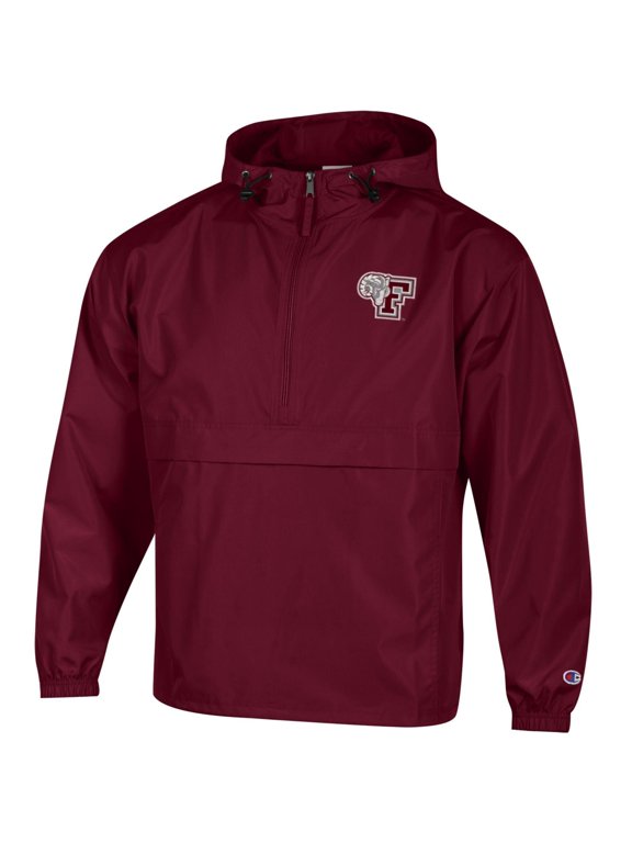 Men's Champion Maroon Fordham Rams Packable Half-Zip Hooded Jacket