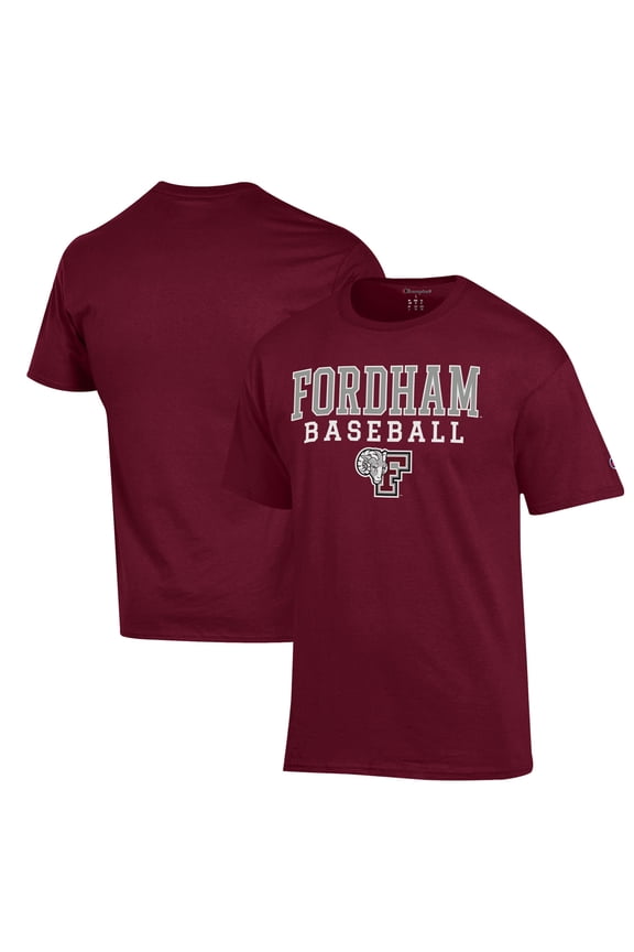 Men's Champion  Maroon Fordham Rams Stack Baseball T-Shirt
