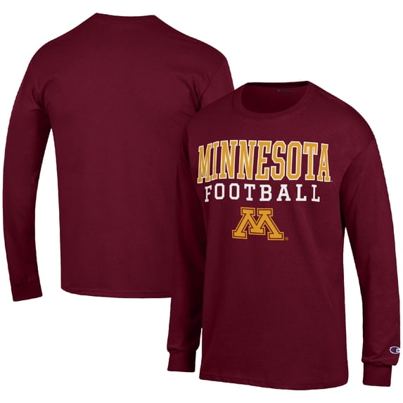 Men's Champion Maroon Minnesota Golden Gophers Football Stack Long Sleeve T-Shirt